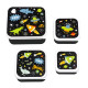  little lovely company: Σετ 4 δοχεία φαγητού Lunch & Snack Box - Galaxy SBSEGA74 μαύρο