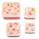 A little lovely company: Σετ 4 δοχεία φαγητού Lunch & Snack Box -Ice-cream SBSEIC61 σομόν