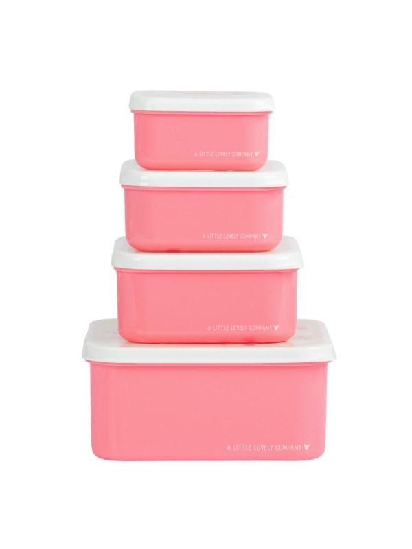 A little lovely company: Δοχείο φαγητού Lunch box set Butterflies SBSEBU42 ροζ