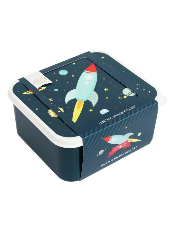 A little lovely company: Δοχείο φαγητού Lunch box set Joy Space SBSESP21 μπλε